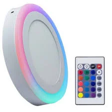 Panel RGB Redondo Sobrepuesto, 18W-6500W+6W-RGB, Control Remoto, Os