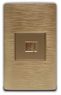 Toma Tv Coaxial, R66 + Jack Teléfono, Linea Fussion Dorado, Gl