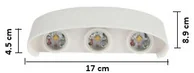 Aplique Blanco, 6X2W, 3000K, IP65, Plástico Reforzado, Dx
