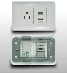 Tomacorriente - 2 USB, 5V, 2,1A, Blanco, Dx