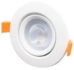 Dicroico LED Dirigible Redondo Osaka 5W, 3000K, 350 Lm, Input 110-220V, PF0,9, Mf