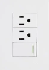 Tomacorriente Doble + Interruptor, Linea Tempo Blanco, Mf