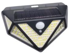 Aplique LED De Pared Con Panel Solar 152X117X50 Mm Bateria 1200MAH, Smd 2835, 250 Lm, 6 8HRS, 6500K, Sensor De Movimiento, Mf