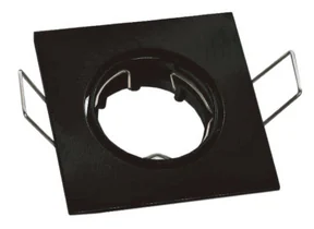 Spot Empotrable Metalico, Cuadrado, Negro, Movil, Hierro Pintado, Dx