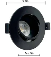 Spot Empotrado Plastico Reforzado, Redondo, D 9 Cm, Negro, Reorientable Sin Boquilla, Dx