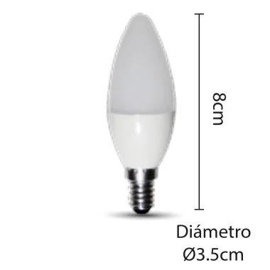 Foco Vela E12 5W 3000K, Ba