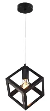 Lampara Colgante Cubo Metal, Negro, Os