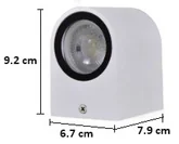 Aplique Blanco 1XGU10, IP65, Aluminio, Dx