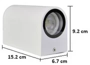 Aplique Blanco 2XGU10, IP65, Aluminio, Dx