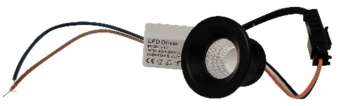Spot Empotrado Ojo De Dragón, Redondo, Negro, 3W, 6000K, AC110-240V, Aluminio, Dx