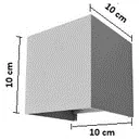 Aplique (cubo) Blanco, 3000K, IP65, Aluminio. Dx