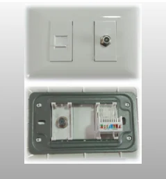 Toma Tv Coaxial + Datos Lan, Blanco, Dx