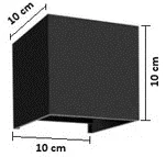 Aplique (cubo) Negro, 3000K, IP65, Aluminio. Dx