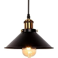 Lampara Campana Colgante, 22X8CM, Forro De Cable Tejido, 90 Cm, Boquilla E27 Bronce, Base D10CM, Os