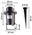 Estaca Metálica Negro, Boquilla GU10, IP65, Aluminio, Dx