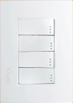 Interruptor Cuadruple Conmutable 16A, Linea Tempo Blanco, Mf