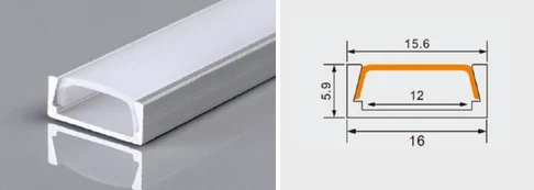 Nano Grueso Perfil Aluminio, Sobrepuesto, Natural, Dx