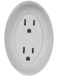 Tomacorriente Ovalado Polarizado Blanco Abs Cooper, 15A, 125V-250V (presentacion 10 Unidades), Mf