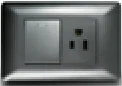 Toma + Interruptor (mixto), Blanco, Dx Negro