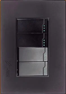 Interruptor Cuadruple Conmutable 16A, Linea Tempo Negro, Mf