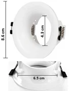 Spot Empotrado Plastico Reforzado, Redondo, De 8,6CM, Di 4,3CM, Blanco, Sin Boquilla, Dx