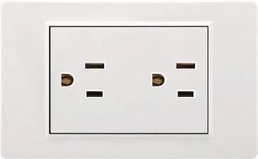 Tomacorriente Polarizado, Linea Alba Blanco