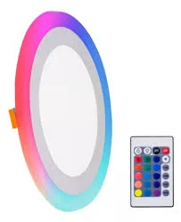 Panel RGB Redondo Empotrable, 3W-6500W, +3W-RGB, Control Remoto, Os