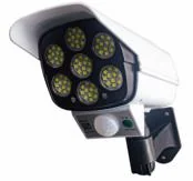 Aplique LED De Pared Con Panel Solar En Forma De Cámara, 185*80*70MM, Bateria 2400MAH, 6500K, Smd 2835, 600 Lm, 6-8HRS, Sensor De Movimiento, Mf