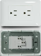 Tomacorriente Doble Polarizado 15A, 125V, Blanco, Dx