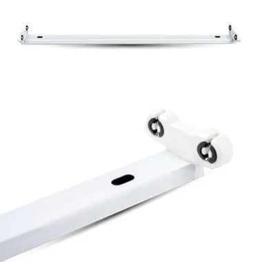 Soporte Doble Para Tubi LED T8 Blanco, 2X18W, 120CM, Metalico, Ba